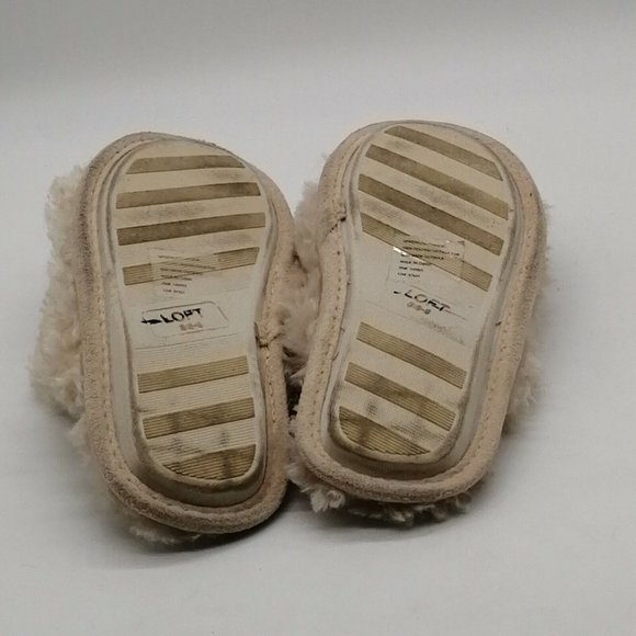 Loft Womens Flat Heel Slide Slipper Cushioned Faux Fur Ivory Sz L 9-10 - Picture 5 of 9
